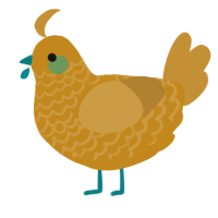 A ochre and gold chicken with a lace pattern