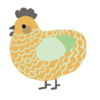 A honey and gluppy chicken with a lace pattern