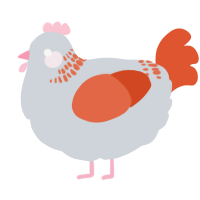 A mist and vermilion chicken with a neck-band pattern