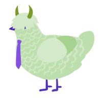 A gluppy chicken with a lace pattern