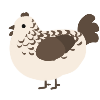 A cream and bark chicken with a half-lace pattern