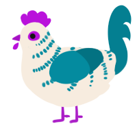 A cream and sea chicken with a half-bar pattern