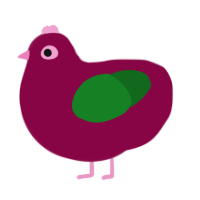 A maroon and leaf chicken