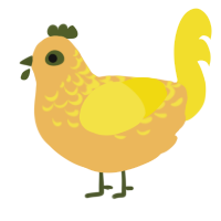 A honey and yellow chicken with a half-lace pattern