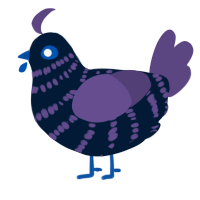 A tumblr and overcast chicken with a bar pattern