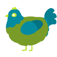A chartreuse and sea chicken with a head pattern