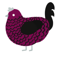 Taffeta, a wine and black chicken with a lace pattern