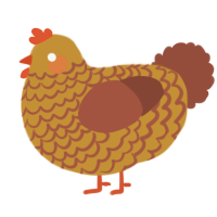 A gold and russet chicken with a lace pattern