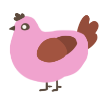 A pink and russet chicken