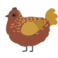 A russet and gold chicken with a half-lace pattern