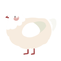 A cream and white chicken with a head pattern