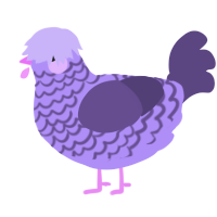 A lilac and overcast chicken with a lace pattern