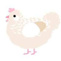 A cream chicken with a half-lace pattern