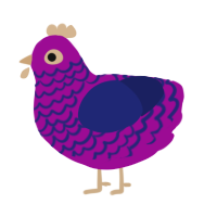A plum and navy chicken with a lace pattern