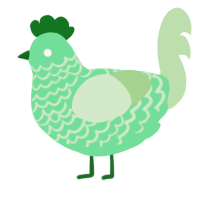 A spring and gluppy chicken with a lace pattern