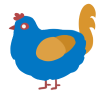 A sapphire and orange chicken