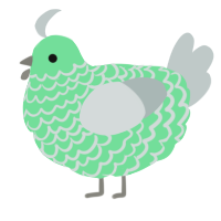 A spring and silver chicken with a lace pattern