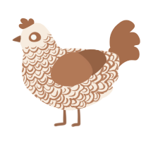 A cream and brown chicken with a double-lace pattern