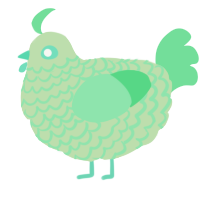 A gluppy and spring chicken with a lace pattern
