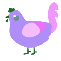 A lilac and lavender chicken