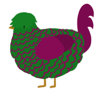 A leaf and wine chicken with a lace pattern