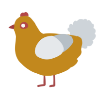 A ochre and mist chicken