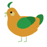 Fuit, a orange and viridian chicken