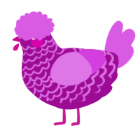 A plum and orchid chicken with a lace pattern