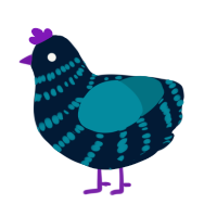 A tumblr and sea chicken with a bar pattern