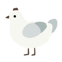 A white and silver chicken
