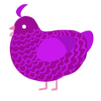 A plum and amethyst chicken with a lace pattern