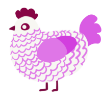 A white and orchid chicken with a lace pattern