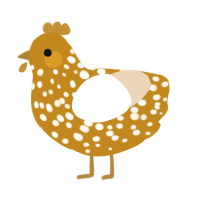 A ochre and cream chicken with a speckle pattern