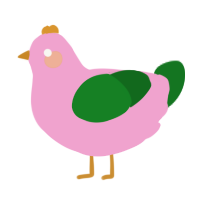 A pink and leaf chicken