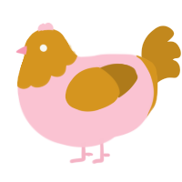Orchrerose, a rose and ochre chicken with a head pattern