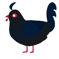 A sable and tumblr chicken with a lace pattern