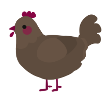 A bark chicken with a head pattern