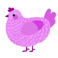 A lavender and orchid chicken with a lace pattern