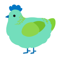 A mint and grass chicken with a neck-band pattern