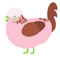 A rose and russet chicken with a neck-speckle pattern