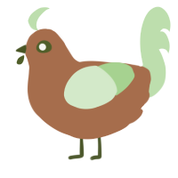 A brown and gluppy chicken