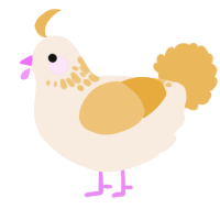 A cream and honey chicken with a neck-speckle pattern
