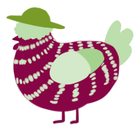 A maroon and gluppy chicken with a bar pattern