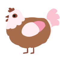 A brown and rose chicken with a head pattern
