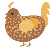 A brown and honey chicken with a speckle pattern