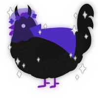 Black Hole, a sable and black chicken with a lace pattern