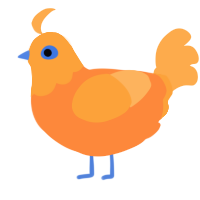 A sapphire and ultramarine chicken with a head pattern