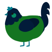 Amazon, a leaf and tumblr chicken with a head pattern