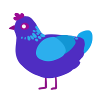 (unnamed), a indigo and sky chicken with a neck-speckle pattern