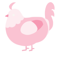 A rose chicken with a head pattern